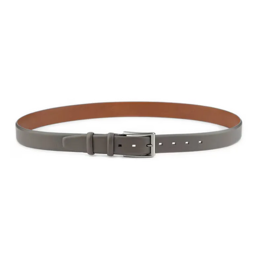 Classic Men's Gray Belt For Suit Genuine Leather Belt For Men 35 Mm